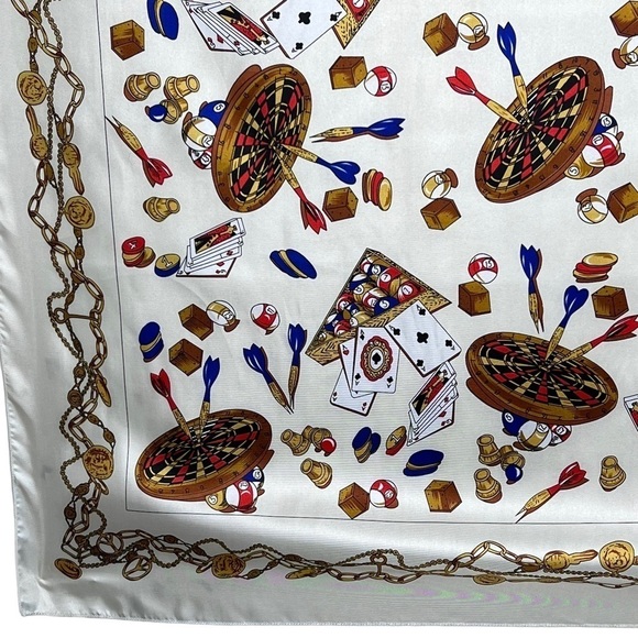 Vintage Retro Pub Scene Square Scarf Playing Games Darts Cards Pool Las Vegas - Picture 8 of 10